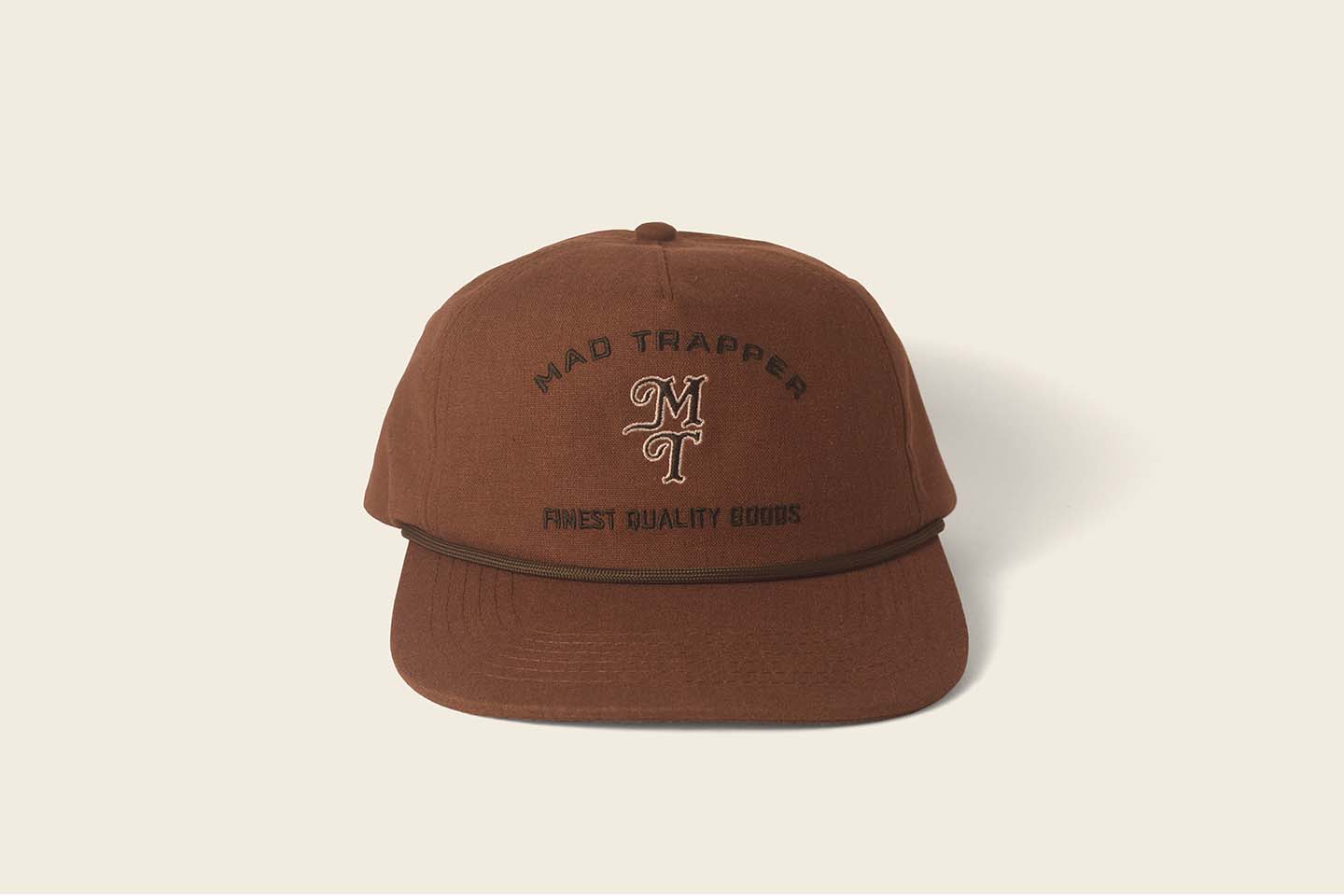 Mad Trapper Drake Hat in front view. Pecan color. 