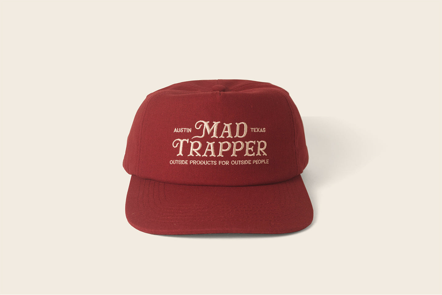 Mad Trapper Hudson Hat in front view. Maroon color. 