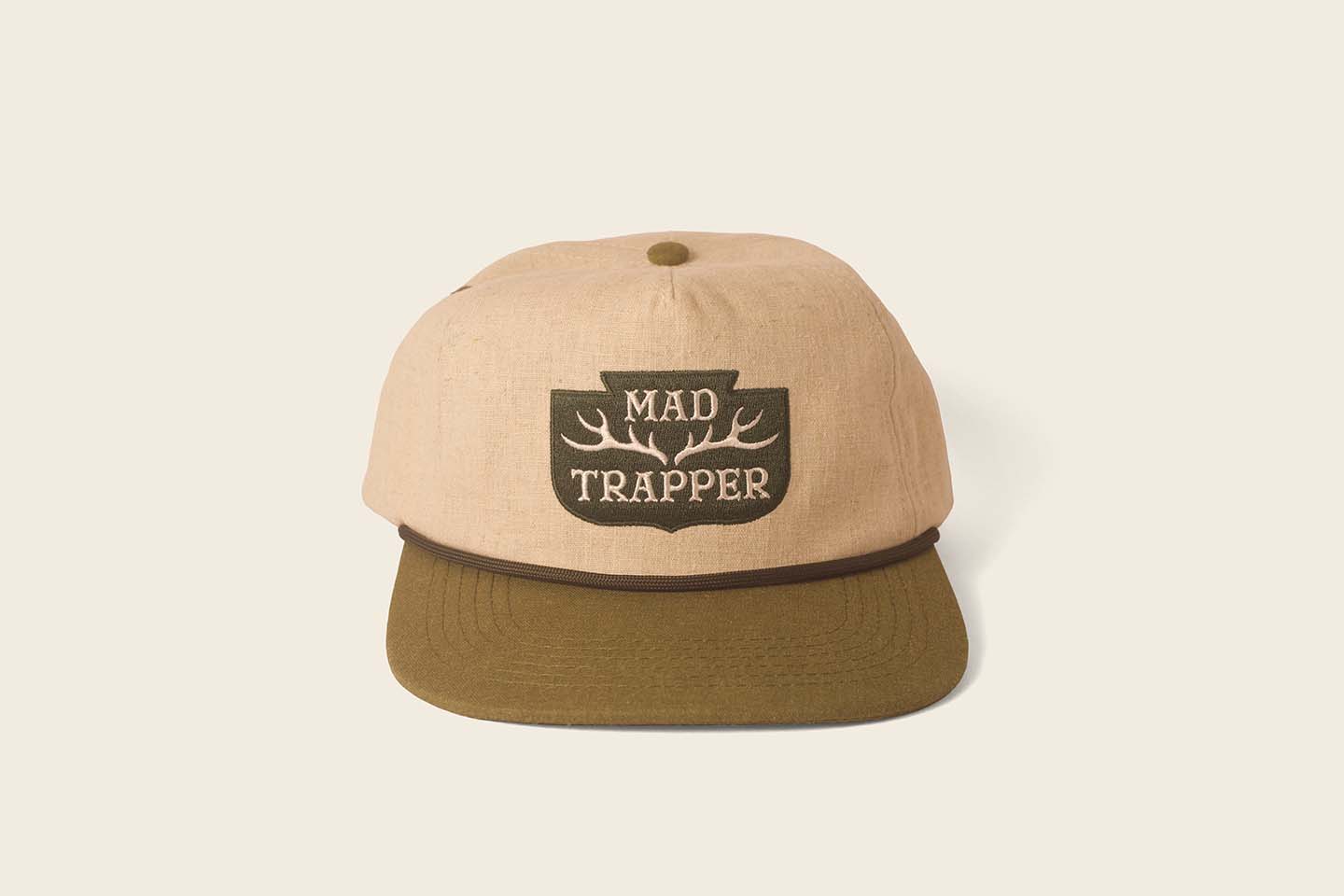 Mad Trapper Roosevelt Hat in front view. Natural and Olive color. 