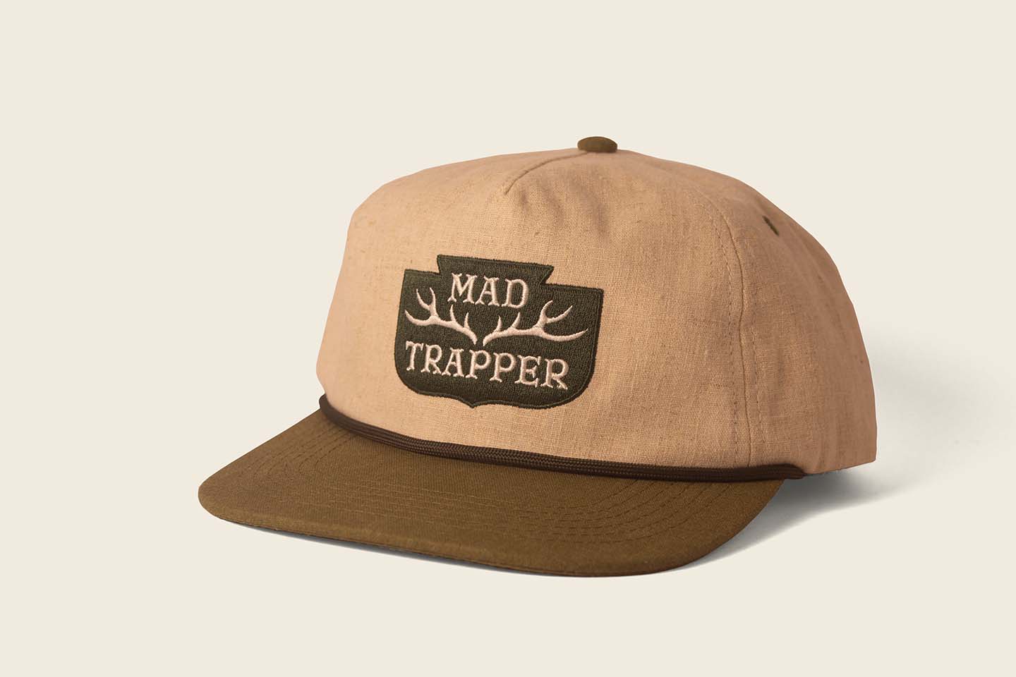 Mad Trapper Roosevelt Hat in quarter view. Natural and Olive color. 