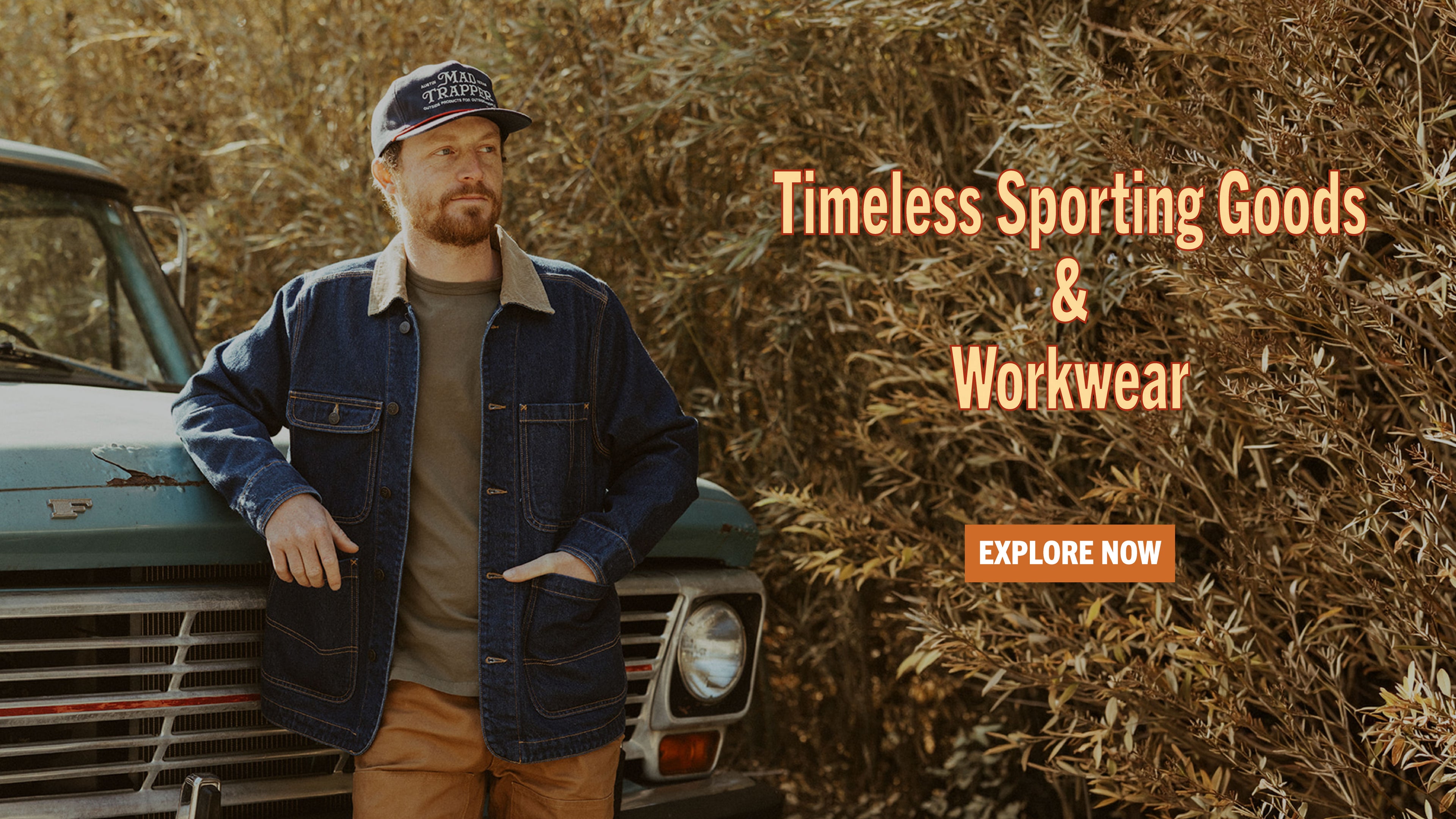 Man standing next to a truck with 'Timeless Sporting Goods & Workwear' text overlay.