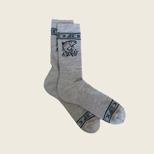 Salmon Merino Wool Crew Sock